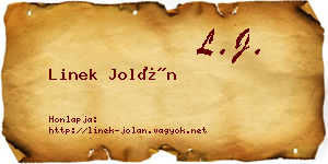 Linek Jolán névjegykártya