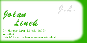 jolan linek business card